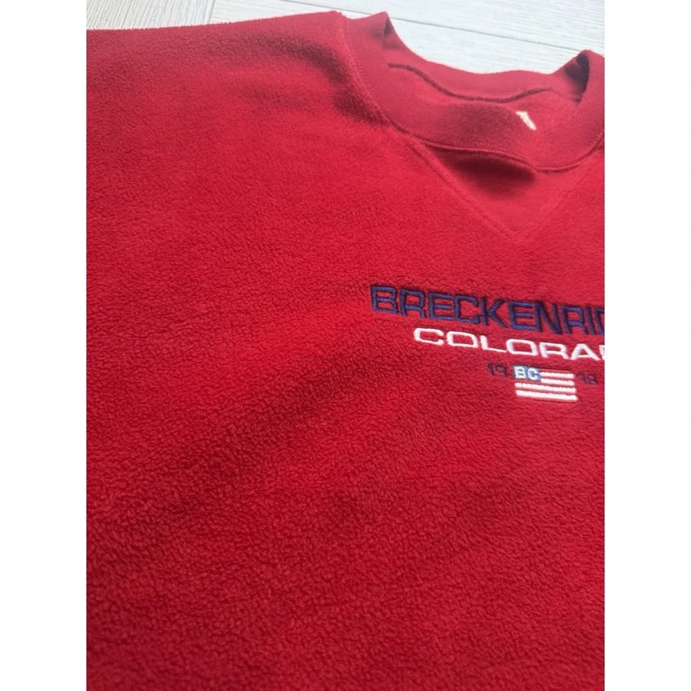 Woolrich Vintage 90's Red Embroidered‎ Breckenridge Unisex Crewneck Sz  L Flag